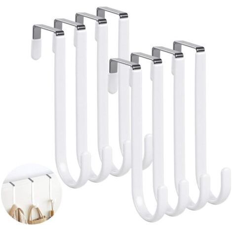 8 Pack Over the Door Hanging Hooks with Felt Pads to Protect the Surface, Over the Door Coat Rack Hooks, Stainless Steel Hooks, Over the Door Coat Rack Hanging (1/5)