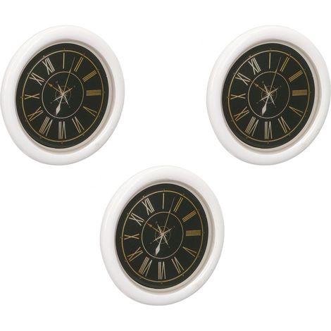 3-teiliges Puppenhaus-Wanduhr-Set (Maßstab 1:12) – Miniatur-Runduhrmodell – Dekoration für Puppenhäuser (1/5)