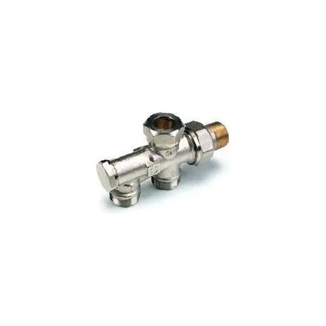 Robinet monotube Comap – Alimentation verticale – Connexion radiateur 1/2" – Connexion tube M22 – Répartition débit 50% – Isolation incluse (1/2)