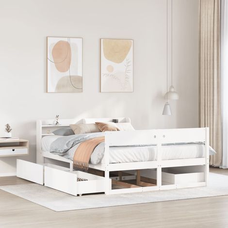 vidaXL Letto senza Materasso Bianco 120x190 cm Legno Massello di Pino (1/5)