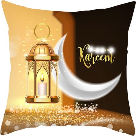(LTD443-11) Kissenbezug „Goldener Mond“, dekoratives Amazon-Kissen für Wohnzimmer, Sofa, Bett oder Kopfteil (1/2)