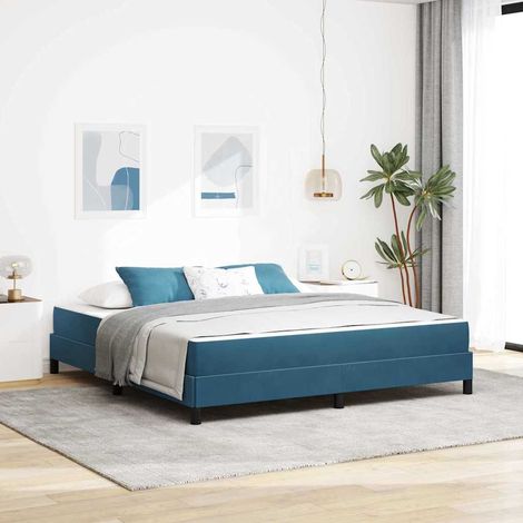 Boxspringbett mit Matratze Dunkelblau 180 x 200 cm Stoff (1/5)