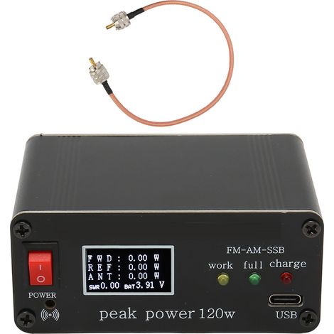SWR-Mètre Puissance 0.5W-120W 1.8-50MHz FM AM CW SSB Onde Courtes avec Alarme Sonore (1/5)