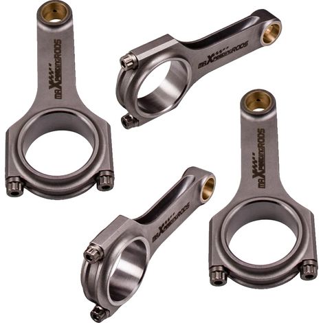 Bielas de acero cromo-molibdeno 4340, 133 mm de longitud, compatibles con Mazda MX-5, rendimiento de 600-800 CV, juego de 4 (1/5)