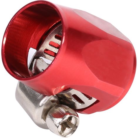 Collier de fixation pour durite AN6, extrémité de flexible, ligne carburant huile eau, pince auto, rouge (1/5)