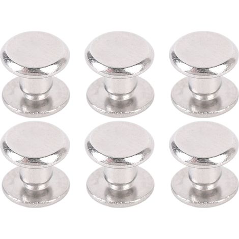 Lot de 100 rivets et vis en acier inoxydable M2.5 à tête plate ronde pour la maroquinerie, la décoration de vêtements et autres travaux manuels (3,5 x 4 x 7 mm / 0,14 x 0,16 x 0,28 po). (1/5)