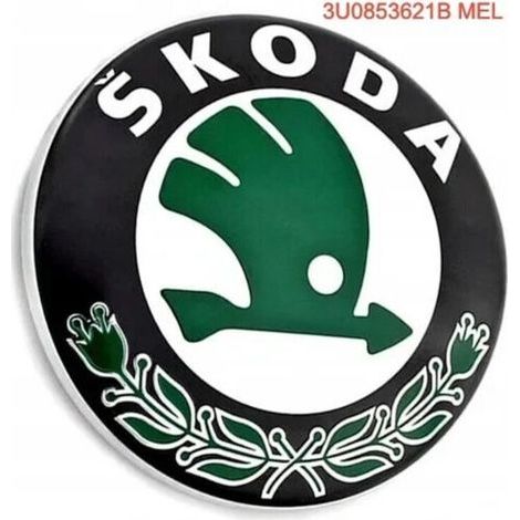 Autoembleme (2 Stück) für Skoda-Modelle (90 mm x 80 mm). Motorhaube und Kofferraum. Farbe B