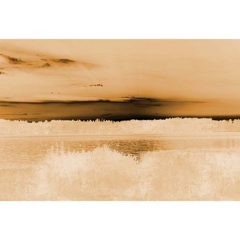 Papier peint panoramique paysage jaune doré Tapisserie panoramique mer abstraite pour cuisine Papier peint panoramique original salon (1/3)
