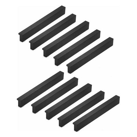 BUNTHAUS 10x 90° L Boutons de portes Cuisine Chambre Porte Cabinet Poignées Poignée Porte Cabinet Bouton pour Tiroir Placard Intérieure Meuble Tirer, 96mm, Aluminium (1/5)