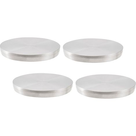 camar Adapterscheibe Glasplatten Adapter für Tischbeine zylindrisch 80mm, Edelstahl 4 Stück (1/4)