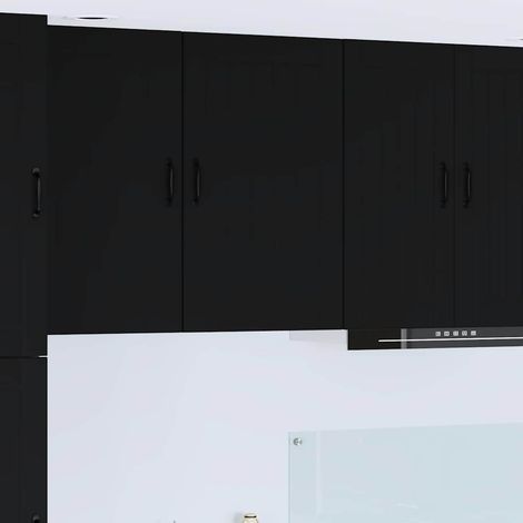 Wall Cabinet LUCCA Black 50 x 31 x 80 cm Engineered Wood vidaXL