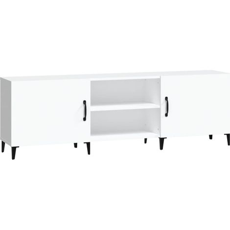 Mueble TV multimedia estantería para televisión buffet para televisión comedor salón dormitorio 150 x 30 x 50 cm madera contrachapada blanco 020025989 (1/5)