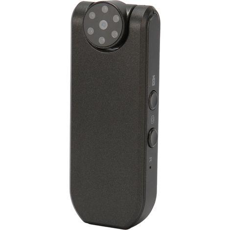 Mini caméra portable 1080p avec vision nocturne, rechargeable, détection de mouvement et enregistreur vidéo HD intégré pour les forces de l'ordre (noir). (1/5)