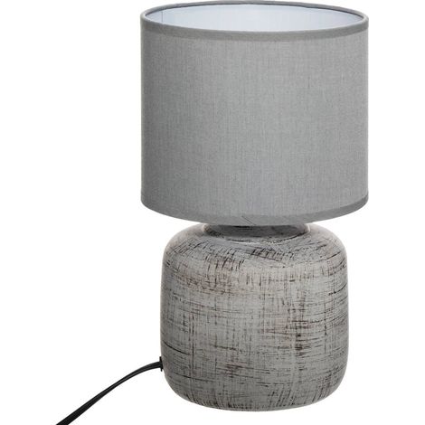 Lámpara «Salta» gris - cerámica H26 -5 cm - Atmosphera créateur d'intérieur (1/3)