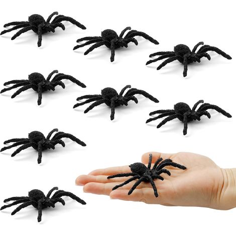 CSPARKV Halloween Spider, Plastic Spider, Halloween Decoration, Realistic Spiders 7x8Cm 8 Pieces, Halloween Decoration Spiders, Plastic Decorative Spiders, Plastic Mini Spider Decoration (1/5)