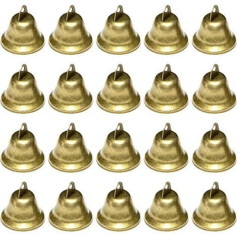 Cascabeles pequeños, 20 piezas de cascabeles vintage para decoración de bodas y festivales, cascabeles navideños para árboles de Navidad, cascabeles de metal para llaveros, manualidades. (1/4)