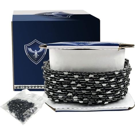 Jardiaffaires – Rouleau de chaîne tronçonneuse 100 pieds – Pas 3/8 – Jauge 1.5mm – Acier allemand pour usage intensif – 1640 maillons