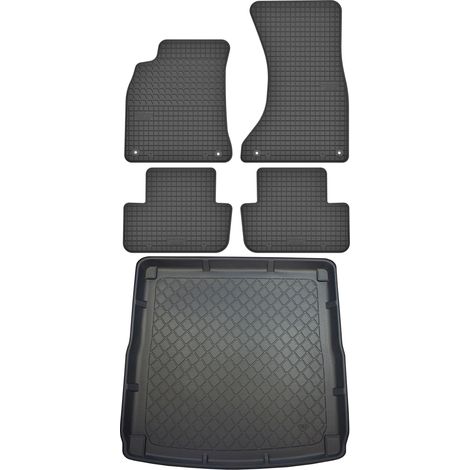 Juego de alfombrillas de goma para coche y maletero para Audi A4 B8 Kombi (de abril de 2008 a octubre de 2015).