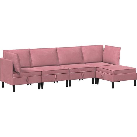 Wohnzimmergarnitur 5 stk. Rosa Samt vidaXL