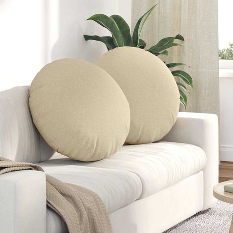 Sitzkissen 2 pcs Creme Ø80 x 29 cm Stoff