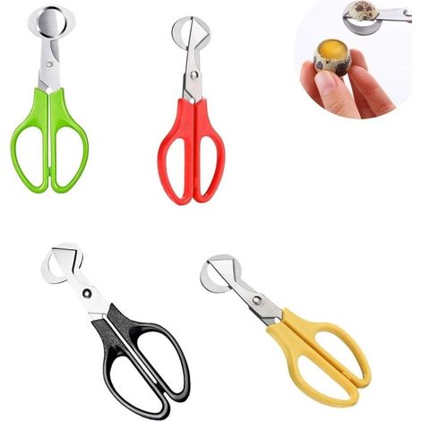 Tijeras de acero inoxidable para huevos de codorniz, cortador de puros para cocina casera, 4 colores (1/4)
