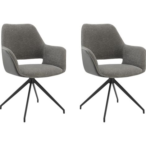 CHITA Polsterstuhl 2er Set, 360° drehbar, ergonomisch mit Rückenlehne, Samt, Chenille, OEKO-TEX, Metallgestell, Esszimmerstuhl, Bürostuhl, Küchenstuhl, 4-Fuß-Stuhl