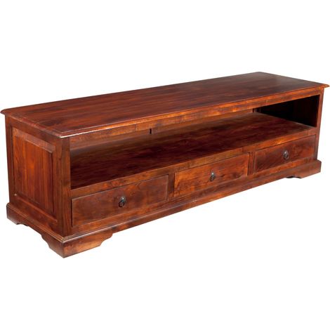 Lowboard Akazie dunkelbraun lackiert 175x50x53 cm (BxTxH) montiert OXFORD 439 (1/3)