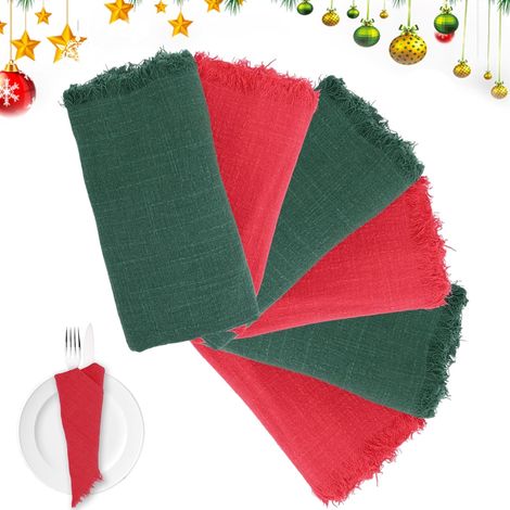 8 servilletas – rojas/verdes – obsequios para la fiesta (1/5)