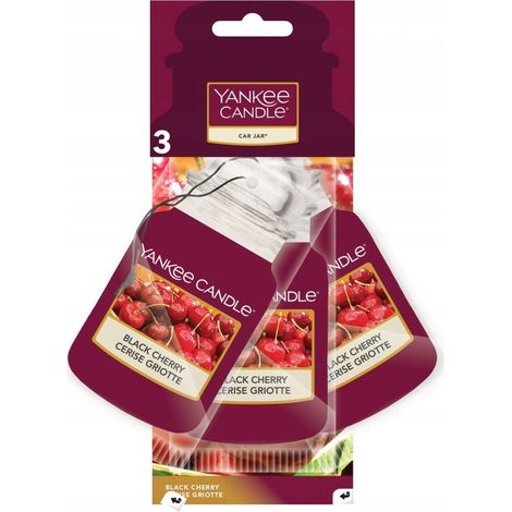 YANKEE CANDLE Auto-Duftglas Bonus-Autoduft SCHWARZE KIRSCHE 3x15g