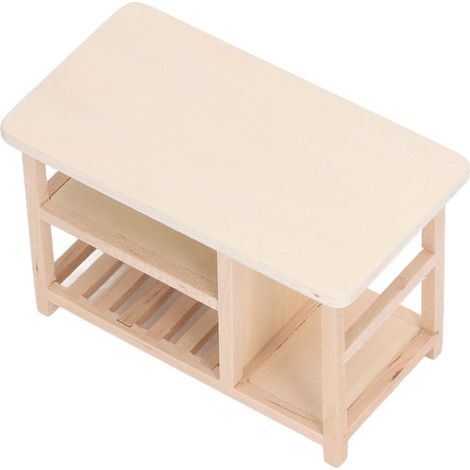 Table de rangement miniature en bois à l'échelle 1:12 pour maison de poupée, non peinte, pour simulation de mobilier de maison de poupée. (1/5)