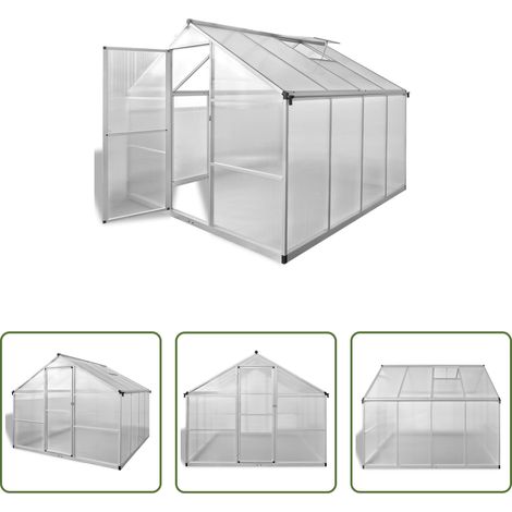 vidaXL Serre polycarbonate - Serre renforcée en aluminium avec cadre de base 6,05 m² (1/5)