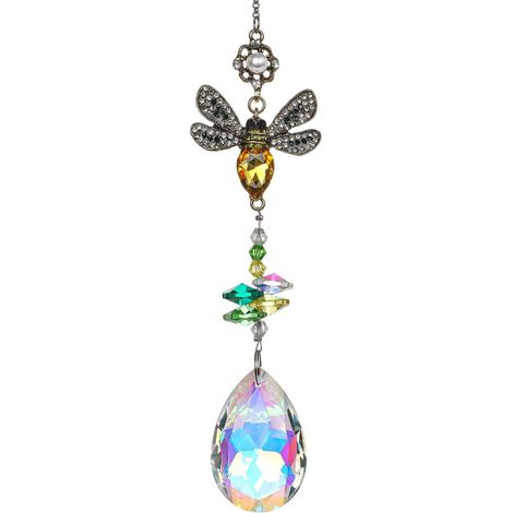 Attrape-soleil en cristal motif abeille 39 cm – carillon décoratif pour fenêtre, jardin, mariage et cadeau (1/5)