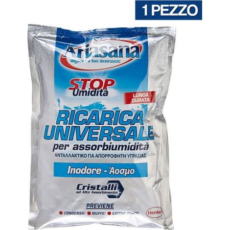 1 PZ RICARICA ARIASANA SALI INODORE ASSORBIUMIDITA' DEUMIDIFICATORE 450GR 13406/