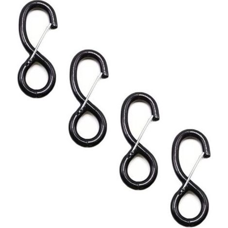 Lot de 4 crochets à cliquet robustes de rechange pour sangles d'arrimage à cliquet et sangles à cliquet, crochet en S avec verrou 38 mm x 1500 kg (1/4)