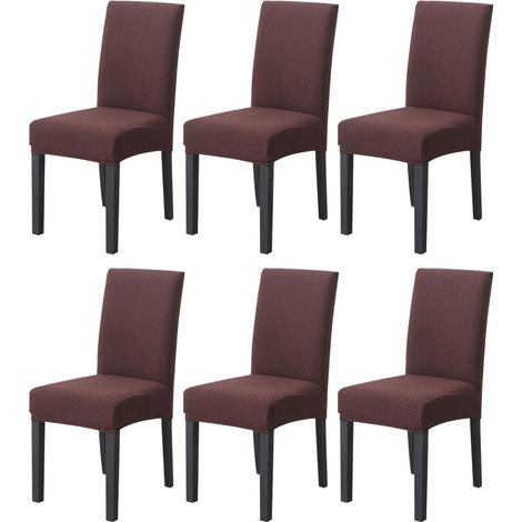 Chair covers, stretchable, removable, high-back dining chair covers, washable for banquets, kitchens, weddings, parties, and dining rooms (Q-cafe, 6 pieces) (1/5)
