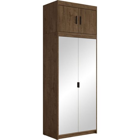 Armario Novduni 119, Roble de lefkada, 191x90x53cm, Puertas de armario: Con bisagras, Número de estantes: 0