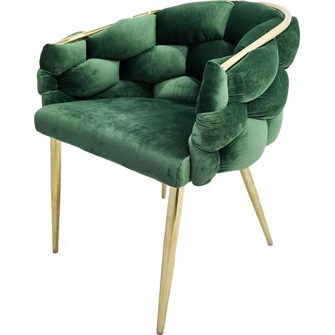 Set di 2 sedie Grace in velluto verde e oro (1/3)