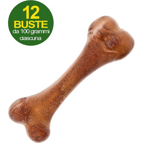 12 buste da 100 g: Snack Selvatico salmone e limone per cani adulti di grande taglia 12 buste da 100 g ciascuna