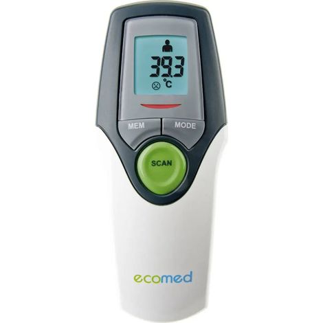 [GEBRAUCHT] B-Ware Ecomed Fieberthermometer Infrarot Stirn Thermometer Schläfe Tm 65 E Weiß Grau