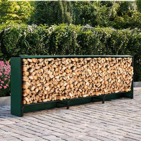 Porte-bûches verde Scuro en metallo PE 300 x 36 x 99 cm (1/5)