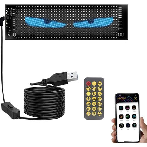 Yeux LED pour Pare-Brise Camion - Enseigne LED Programmable Flexible - Décoration Extérieure Voiture Véhicules SUV Fête Anniversaire Maison Vitrine Boutique (1/5)