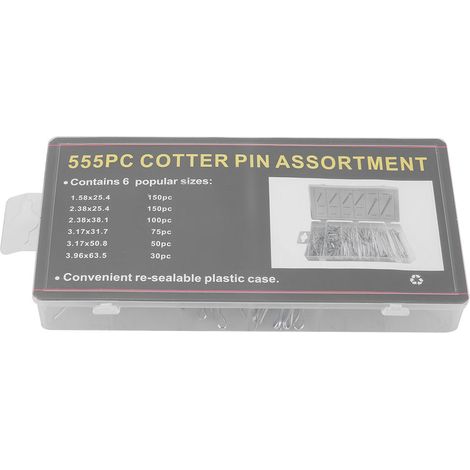 Assortiment de goupilles fendues 555 avec étui en plastique (1/4)