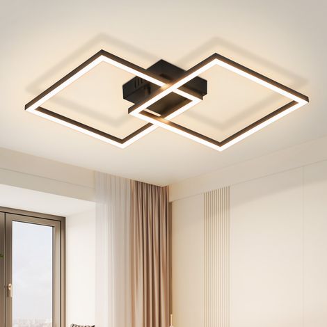 GBLY Deckenlampe LED Deckenleuchte Schlafzimmer - 24W Wohnzimmerlampe Warmweiß Küchenlampe Modern Esszimmerlampe Schwarz Eckig Deckenleuchten für Wohnzimmer Kinderzimmer (1/5)