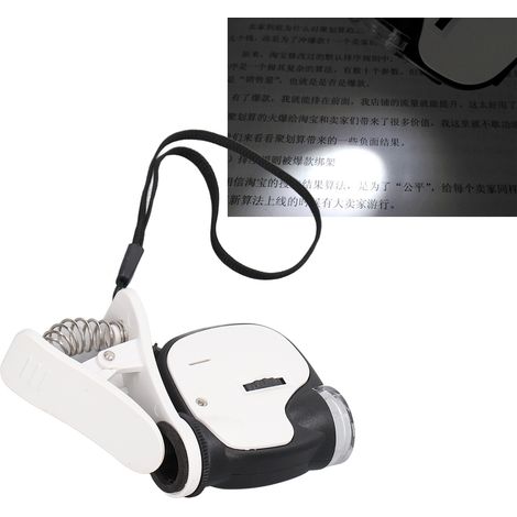 Mini microscope 55x avec clip pour téléphone et LED (microscope portable avec mini loupe LED) (1/5)