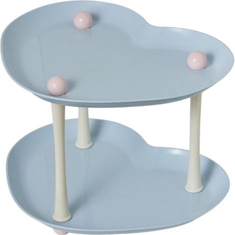 Scaffale angolare a doppio strato da appoggio, scaffale da appoggio per bagno in acrilico, blu, adatto per prodotti per la cura della pelle e cosmetici (1/4)
