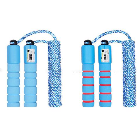 Corde A Sauter - Enfant - Polyester Et Coton - Réglable - Avec Compteur Mécanique - Poignées En Mousse - Lot De 2 (1/5)