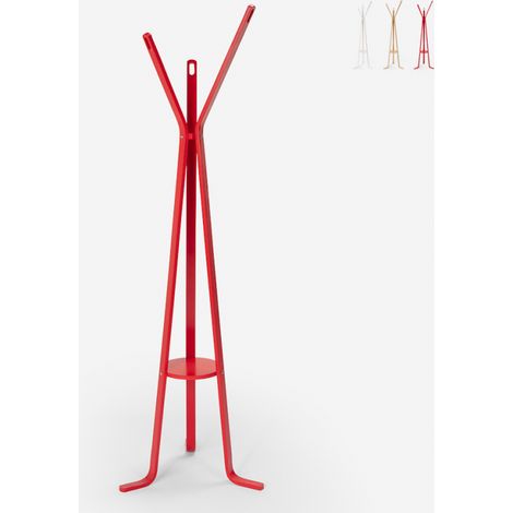 Appendiabiti da terra design nordico legno ingresso salotto Nordstrand - Rosso