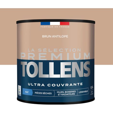 Tollens - Peinture intérieure couleurs - La Sélection Premium Mat - Ultra Couvrante - Brun Antilope 0,5 L - 6m²