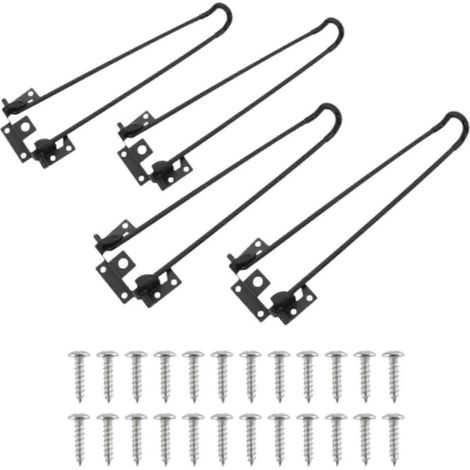 Quatre pieds de table pliants, pieds de table d'extérieur, avec vis, mobilier pliant en forme de U, hauteur 35 cm. (1/5)
