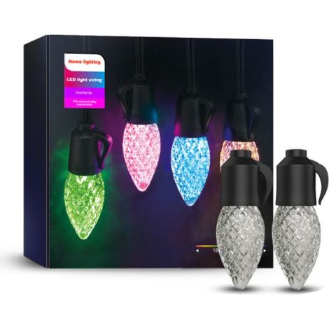 LED Guirlande Guinguette Coloré,15M RGB Guirlande Lumineuse Extérieure et Intérieure,IP65 étanche,25 Dimmable Ampoules pour Jardin,Magasin,Terrasse,Salon,Chambre,Coloré (1/5)